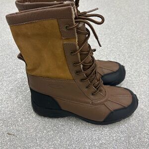 Champion Naoma Brown Leather Insulated Lace Up Winter Snow Boots Women's Size 8
